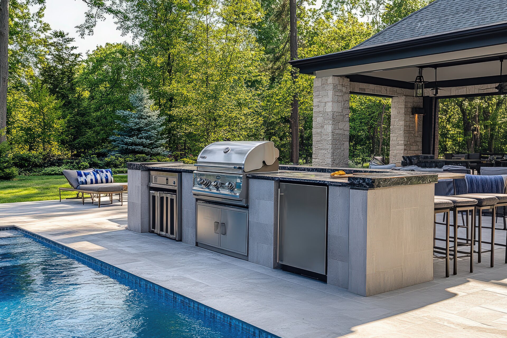 Custom outdoor kitchen installation